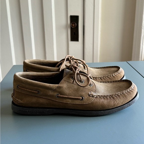 Limited Olive Suede Sperry Top Siders - Picture 4 of 7
